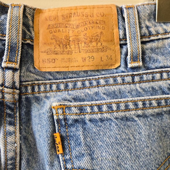 Vintage Levis 550 90's Orange Tab Relaxed Fit Tapered Leg Jeans W26 L32 - Picture 3 of 11